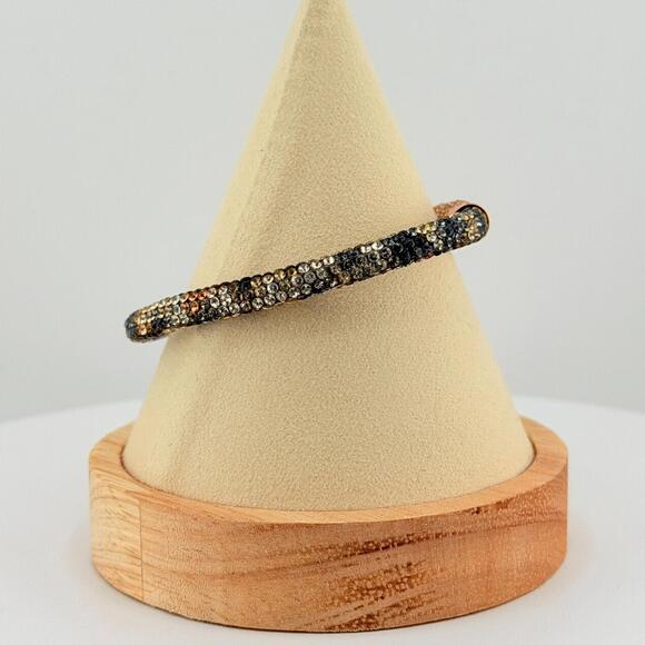 Bomb Party Single Bracelet Stretchy Bangle - Animal Print & Rose Gold (18) - Picture 4 of 6